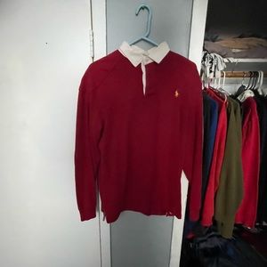 Red long sleeve polo
